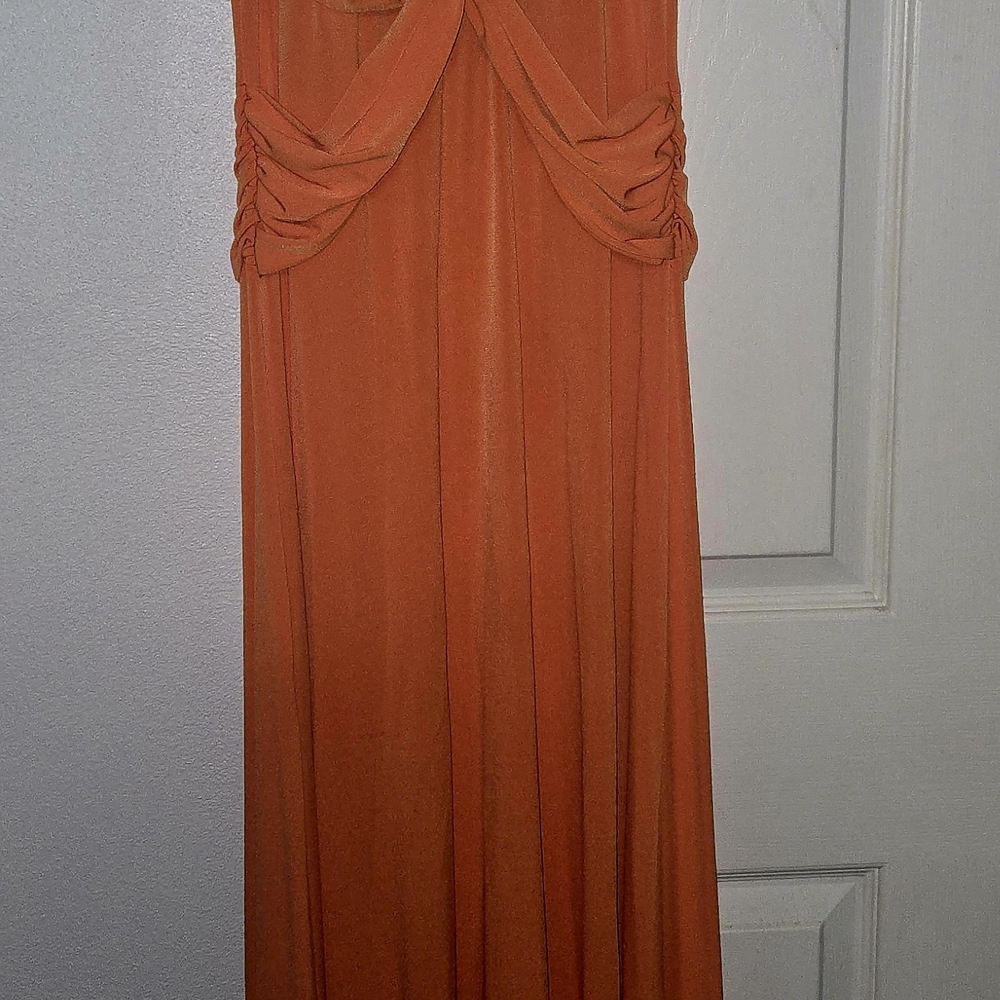 Taboo Tie Neck Orange Dress